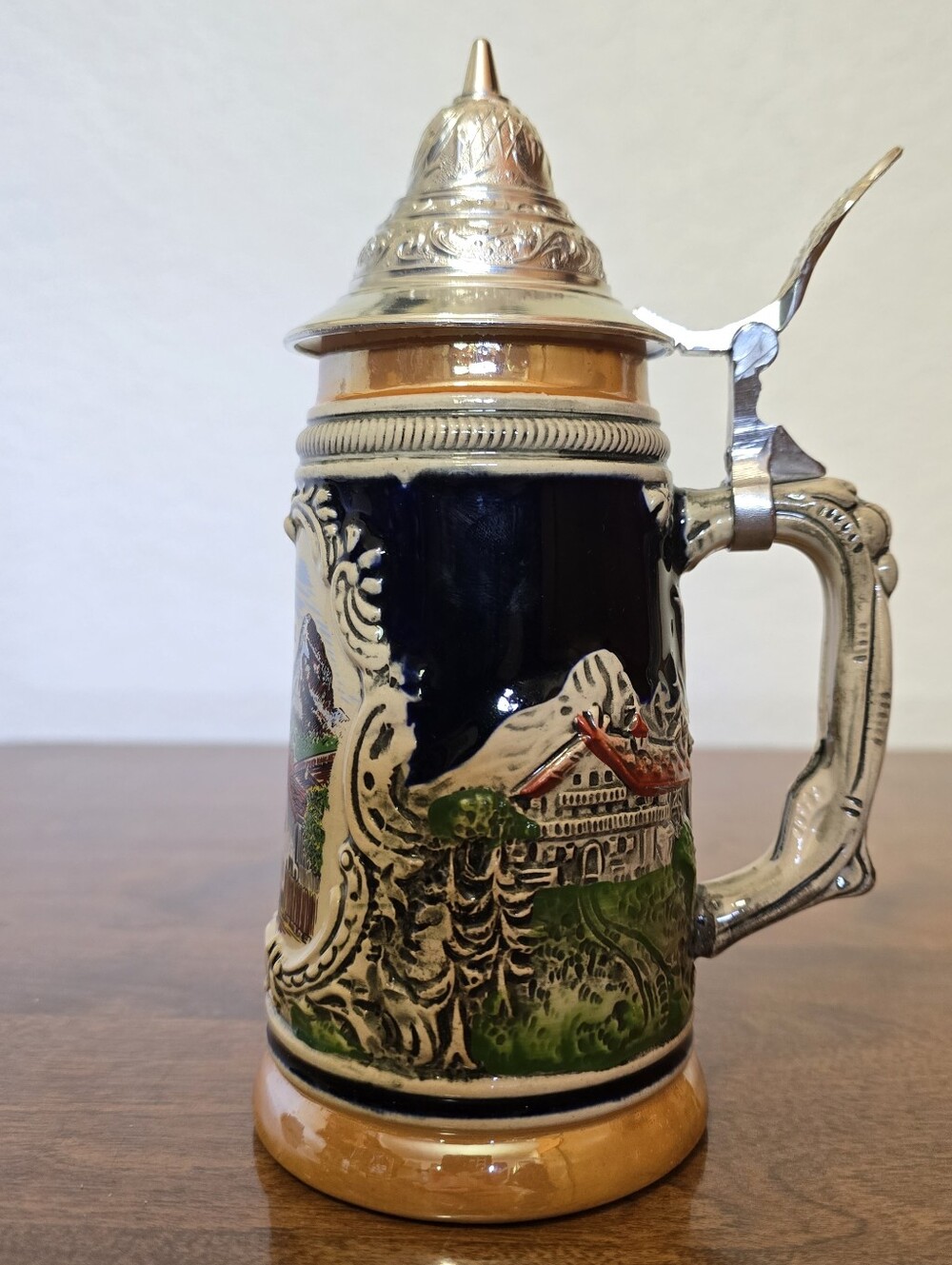 Vintage Gerz West Germany Lidded Beer Stein - Oberammergau Scene - Picture 4 of 14
